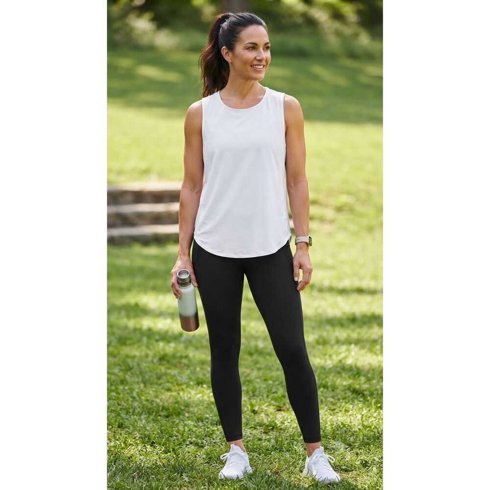 Athleta Zephyr Refined Tank White Sleeveless Top Women’s XL Performance Athletic